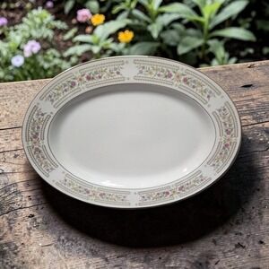 Crescent China Chelsea 12" Oval Serving Platter #5702, Hand Painted, Floral Dish